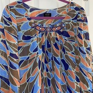 Nicole Miller SZ XL. NWT. Sheer blouse with a spaghetti strap shirt underneath.